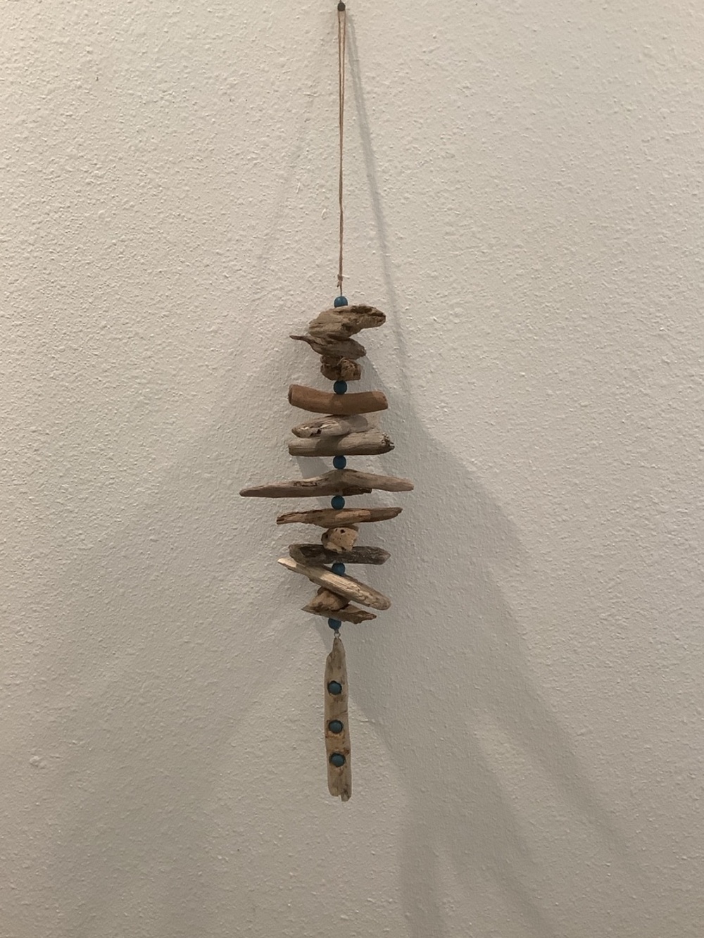 Driftwood Art, Driftwood Beaded Mobile, Driftwood Mobile, Coastal Decor
